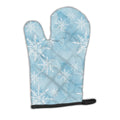 Watercolor Snowflake on Light Blue Oven Mitt Heat Resistant Thick Oven Mitt for Hot Pans and Oven, Kitchen Mitt Protect Hands, Cooking Baking Glove