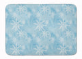 Watercolor Snowflake on Light Blue Memory Foam Kitchen Mat Machine Washable Anti-Fatigue Cushion Comfort Bath or Kitchen Rug