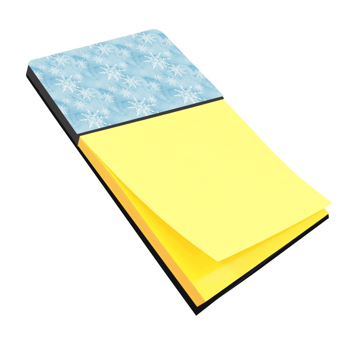 Watercolor Snowflake on Light Blue Watercolor Sticky Note Holder Refillable Dispenser Desk Accessory 3x3 Pad Gift