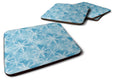 Watercolor Snowflake on Blue Foam Coasters Set of 4 Cup Coasters for Indoor Outdoor, Tabletop Protection, Anti Slip, Mouse pad Material