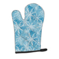 Watercolor Snowflake on Blue Oven Mitt Heat Resistant Thick Oven Mitt for Hot Pans and Oven, Kitchen Mitt Protect Hands, Cooking Baking Glove