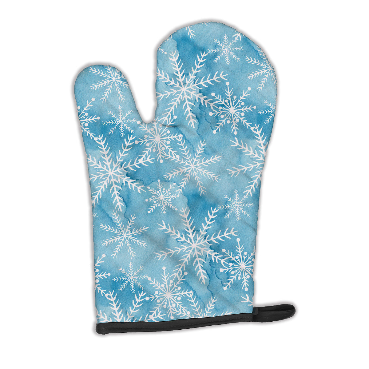 Watercolor Snowflake on Blue Oven Mitt Heat Resistant Thick Oven Mitt for Hot Pans and Oven, Kitchen Mitt Protect Hands, Cooking Baking Glove
