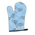 Watercolor Cinderella Shoe in Blue Oven Mitt Heat Resistant Thick Oven Mitt for Hot Pans and Oven, Kitchen Mitt Protect Hands, Cooking Baking Glove