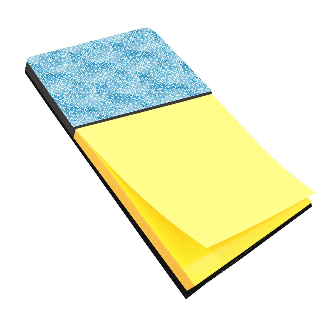 Watercolor Geometric Cirlce on Blue Watercolor Sticky Note Holder Refillable Dispenser Desk Accessory 3x3 Pad Gift