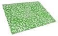Watercolor Geometric Cirlce on Green Cutting Board Tempered Glass Kitchen Cutting Surface, Heat Resistant Chopping, Non-Slip Feet, Food Prep & Serving