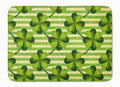 Watercolor Shamrock Stripes Memory Foam Kitchen Mat Machine Washable Anti-Fatigue Cushion Comfort Bath or Kitchen Rug