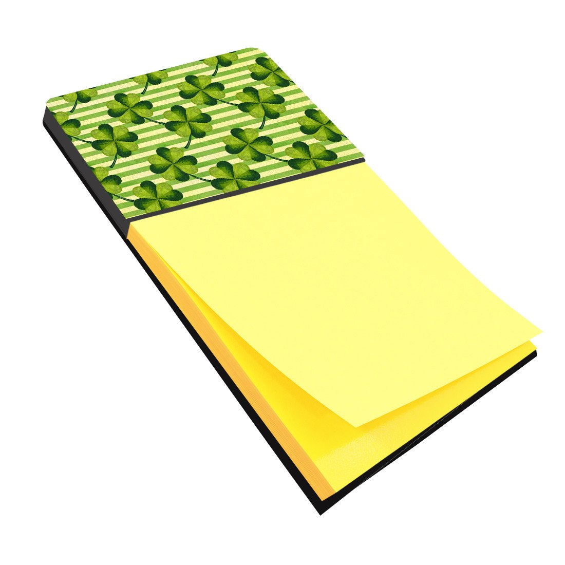 Watercolor Shamrock Stripes Watercolor Sticky Note Holder Refillable Dispenser Desk Accessory 3x3 Pad Gift