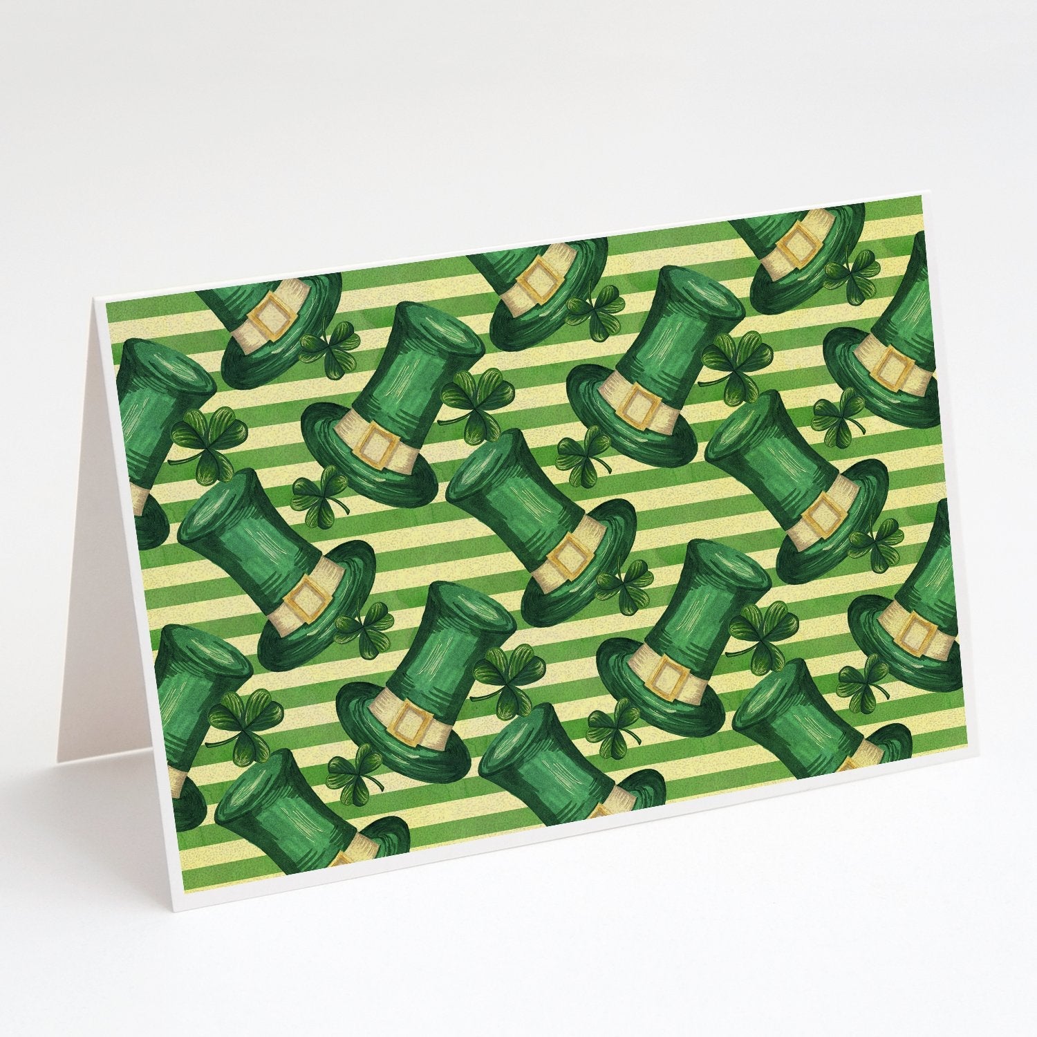 Watercolor St Patrick's Day Leprechan Hat Greeting Cards Pack of 8 Blank Cards with Envelopes Whimsical A7 Size 5x7