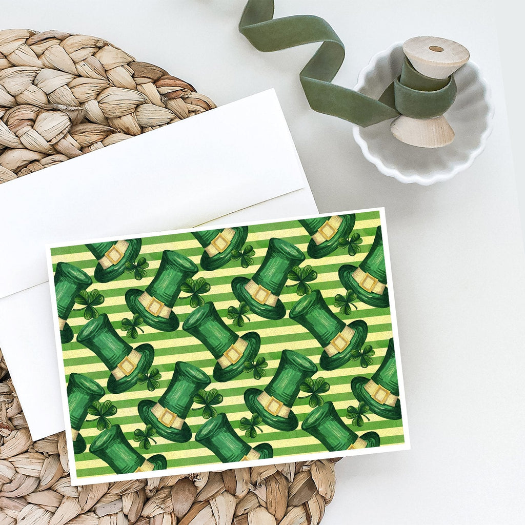 Watercolor St Patrick's Day Leprechan Hat Greeting Cards Pack of 8 Blank Cards with Envelopes Whimsical A7 Size 5x7
