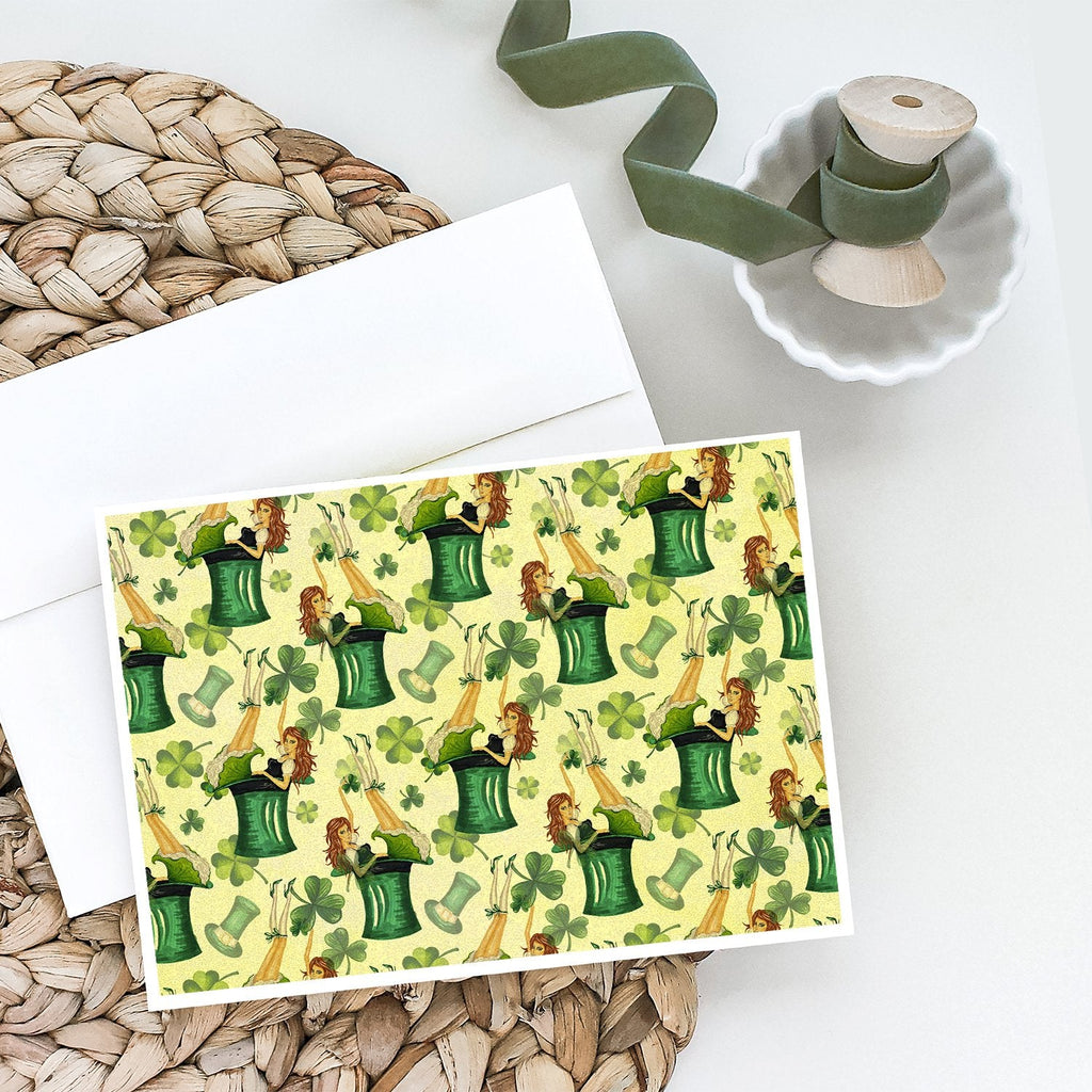Watercolor St Patrick's Day Party Greeting Cards Pack of 8 Blank Cards with Envelopes Whimsical A7 Size 5x7