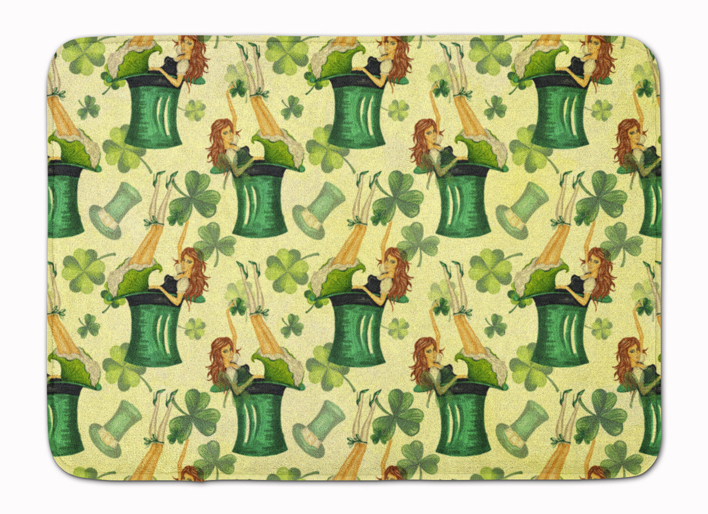 Watercolor St Patrick's Day Party Memory Foam Kitchen Mat Machine Washable Anti-Fatigue Cushion Comfort Bath or Kitchen Rug