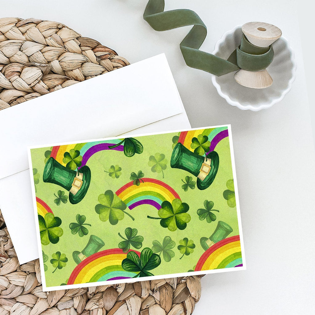 Watercolor St Patrick's Day Lucky Leprechan Greeting Cards Pack of 8 Blank Cards with Envelopes Whimsical A7 Size 5x7