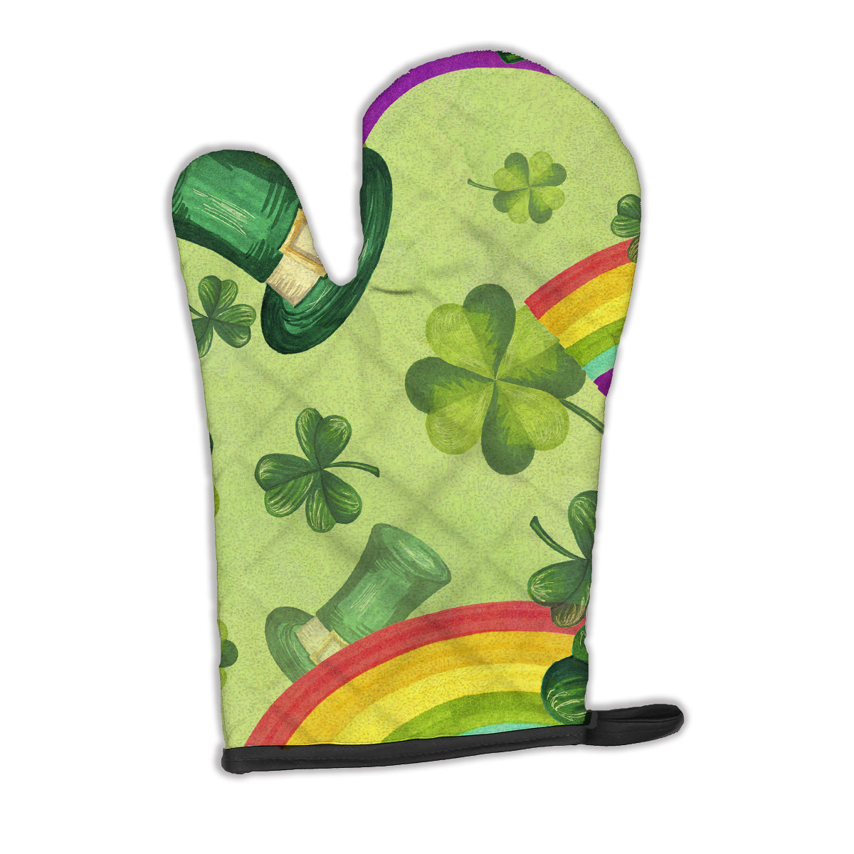 Watercolor St Patrick's Day Lucky Leprechan Oven Mitt Heat Resistant Thick Oven Mitt for Hot Pans and Oven, Kitchen Mitt Protect Hands, Cooking Baking Glove