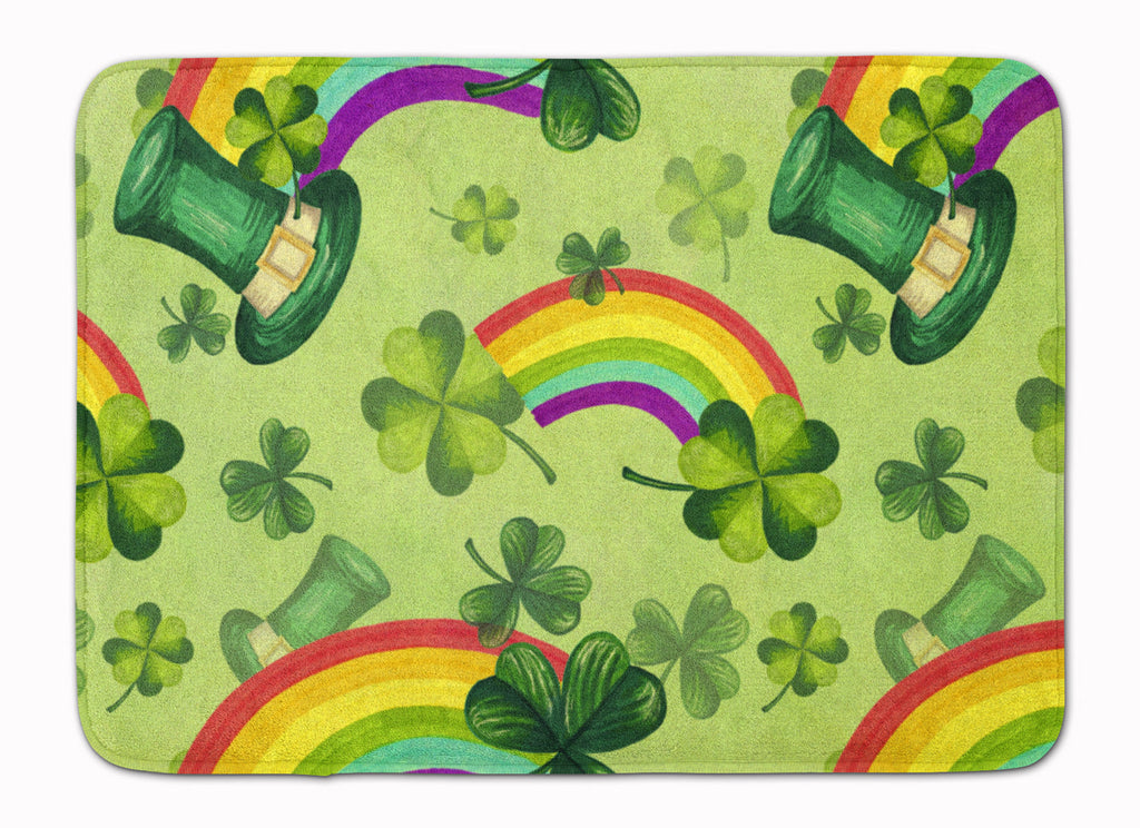 Watercolor St Patrick's Day Lucky Leprechan Memory Foam Kitchen Mat Machine Washable Anti-Fatigue Cushion Comfort Bath or Kitchen Rug