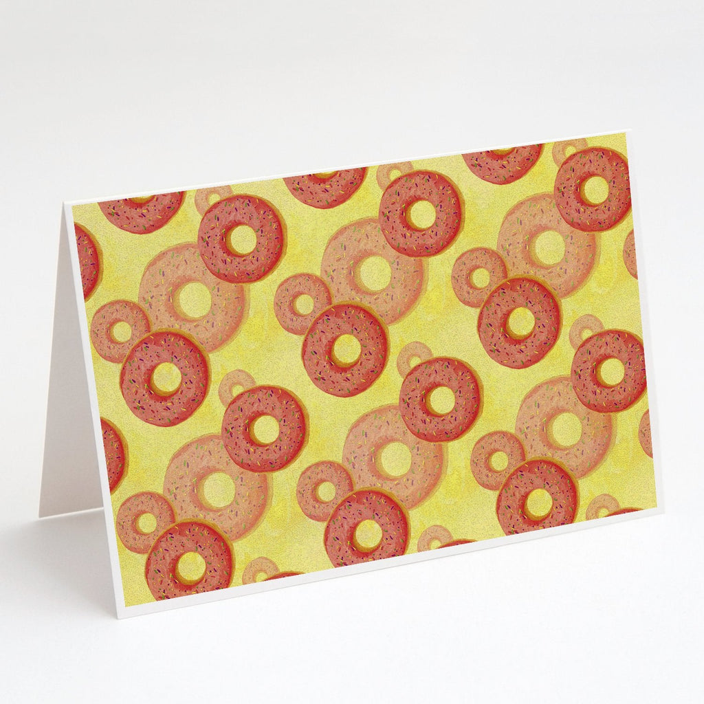Watercolor Just Donuts Greeting Cards Pack of 8 Blank Cards with Envelopes Whimsical A7 Size 5x7