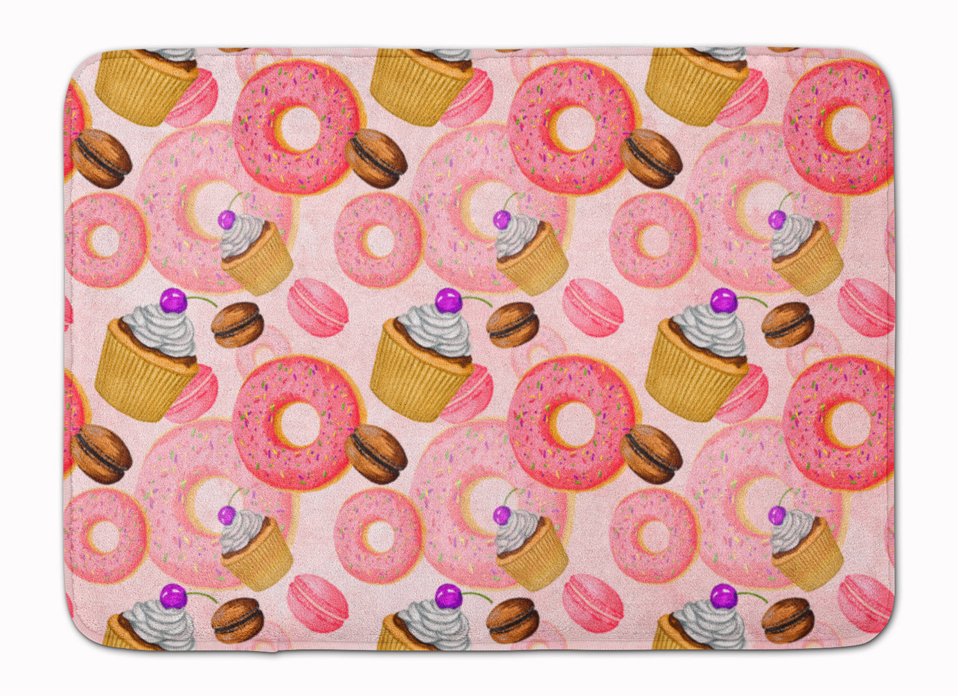 Watercolor Sweet Pastries Memory Foam Kitchen Mat Machine Washable Anti-Fatigue Cushion Comfort Bath or Kitchen Rug
