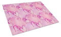 Watercolor Hot Pink Hearts Cutting Board Tempered Glass Kitchen Cutting Surface, Heat Resistant Chopping, Non-Slip Feet, Food Prep & Serving