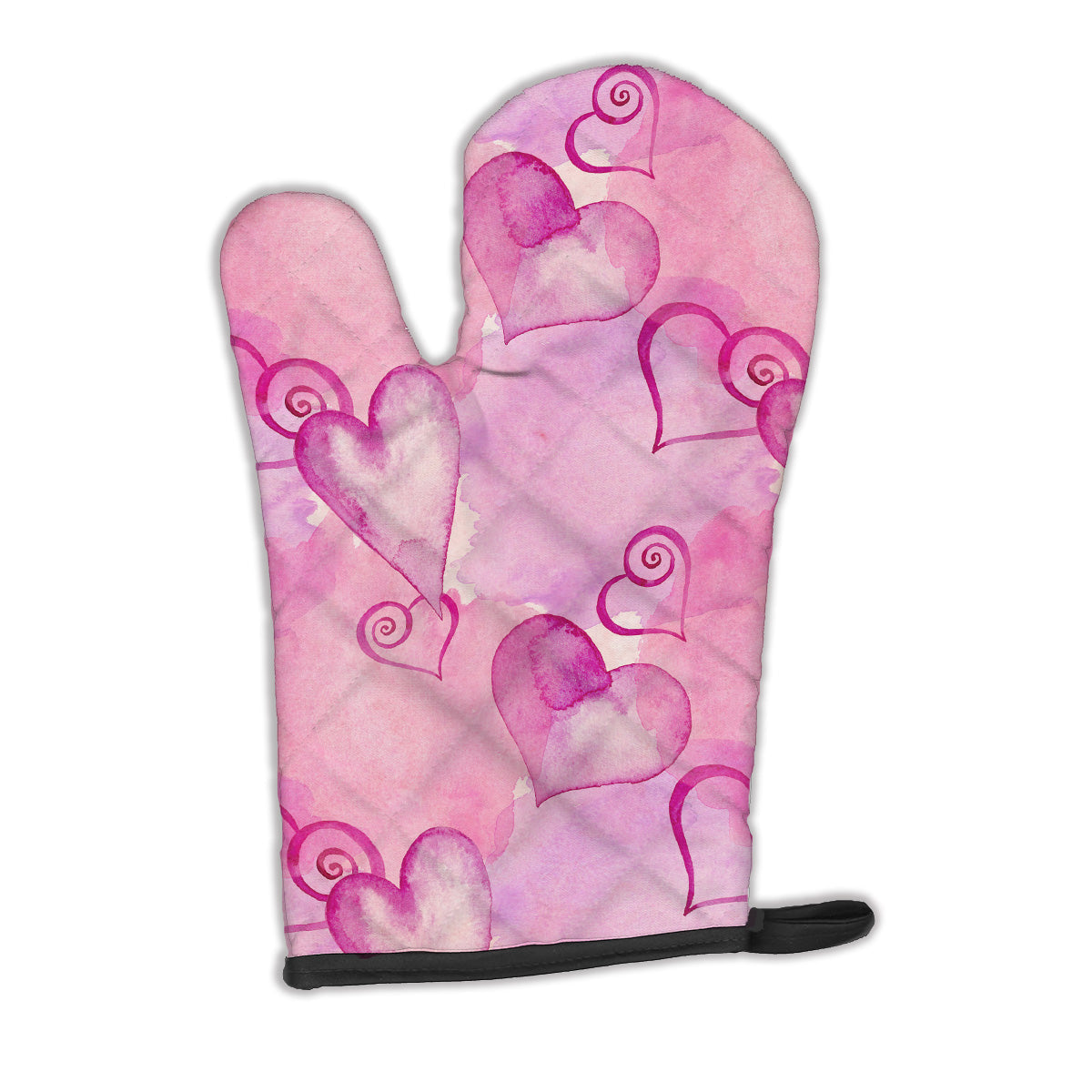 Watercolor Hot Pink Hearts Oven Mitt Heat Resistant Thick Oven Mitt for Hot Pans and Oven, Kitchen Mitt Protect Hands, Cooking Baking Glove