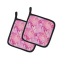 Watercolor Hot Pink Hearts Pot Holder Set of 2 Heat Resistant Quilted Hot Pads 7.5 x 7.5 Inch, Insulated Kitchen Trivets for Cooking & Baking