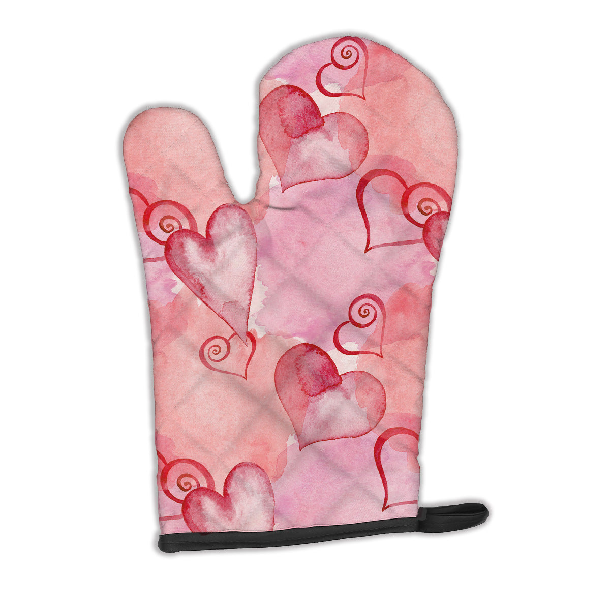 Watercolor Red Hearts Oven Mitt Heat Resistant Thick Oven Mitt for Hot Pans and Oven, Kitchen Mitt Protect Hands, Cooking Baking Glove