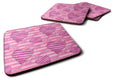 Watercolor Hot Pink Striped Hearts Foam Coasters Set of 4 Cup Coasters for Indoor Outdoor, Tabletop Protection, Anti Slip, Mouse pad Material