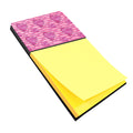 Watercolor Hot Pink Striped Hearts Watercolor Sticky Note Holder Refillable Dispenser Desk Accessory 3x3 Pad Gift