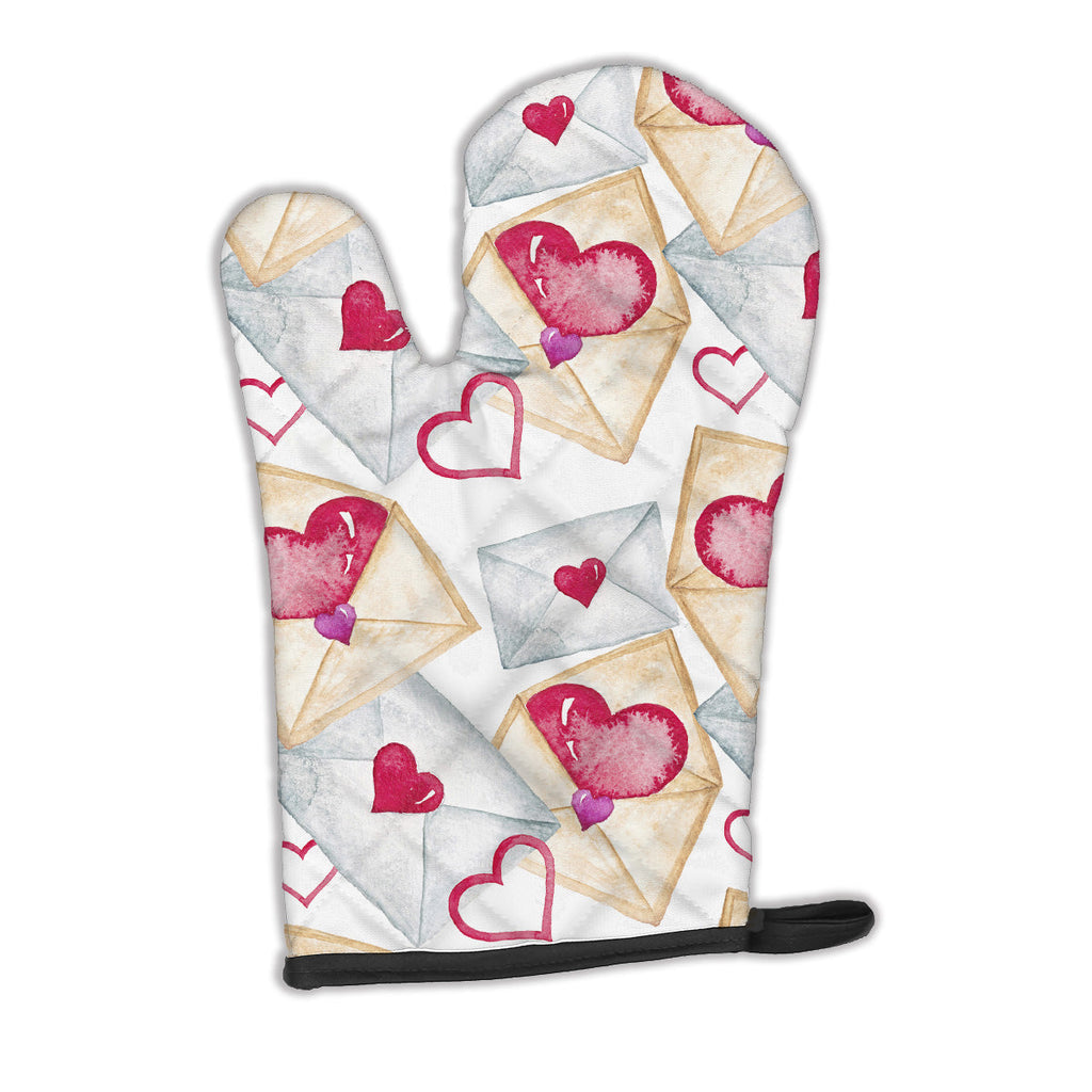 Watercolor Love Letters Oven Mitt Heat Resistant Thick Oven Mitt for Hot Pans and Oven, Kitchen Mitt Protect Hands, Cooking Baking Glove