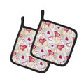 Watercolor Love Letters Pot Holder Set of 2 Heat Resistant Quilted Hot Pads 7.5 x 7.5 Inch, Insulated Kitchen Trivets for Cooking & Baking