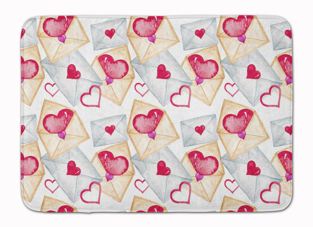 Watercolor Love Letters Memory Foam Kitchen Mat Machine Washable Anti-Fatigue Cushion Comfort Bath or Kitchen Rug