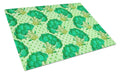 Watercolor Broccoli Cutting Board Tempered Glass Kitchen Cutting Surface, Heat Resistant Chopping, Non-Slip Feet, Food Prep & Serving