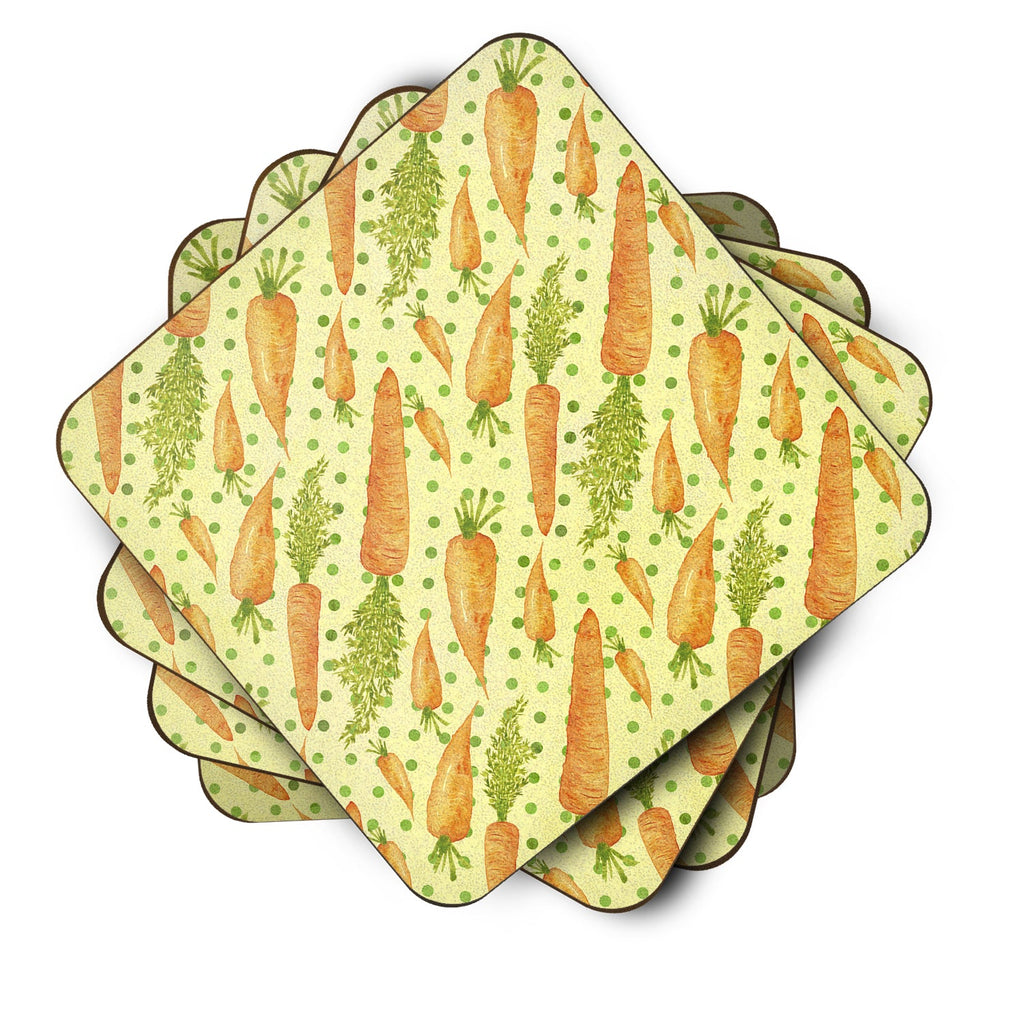 Watercolor Carrots Foam Coasters Set of 4 Cup Coasters for Indoor Outdoor, Tabletop Protection, Anti Slip, Mouse pad Material