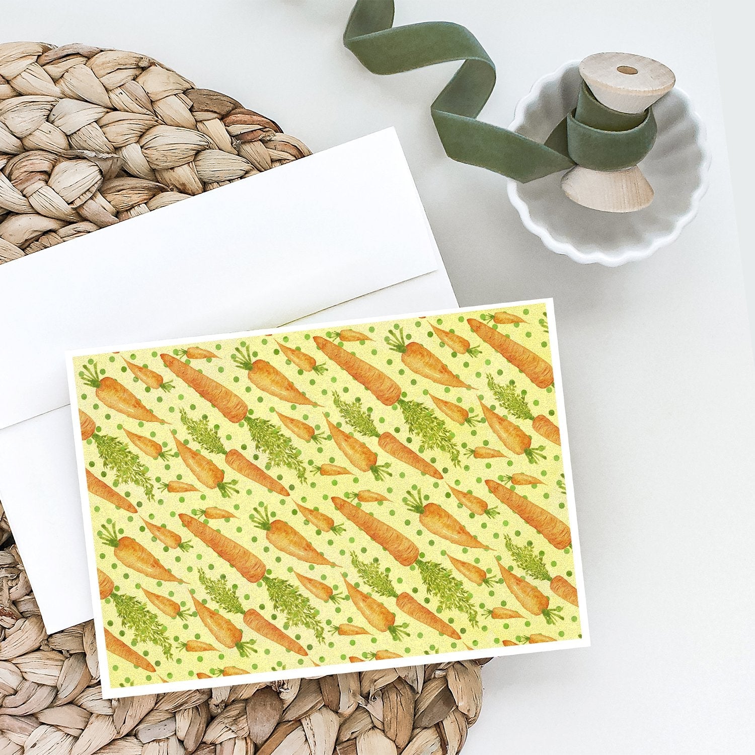 Watercolor Carrots Greeting Cards Pack of 8 Blank Cards with Envelopes Whimsical A7 Size 5x7