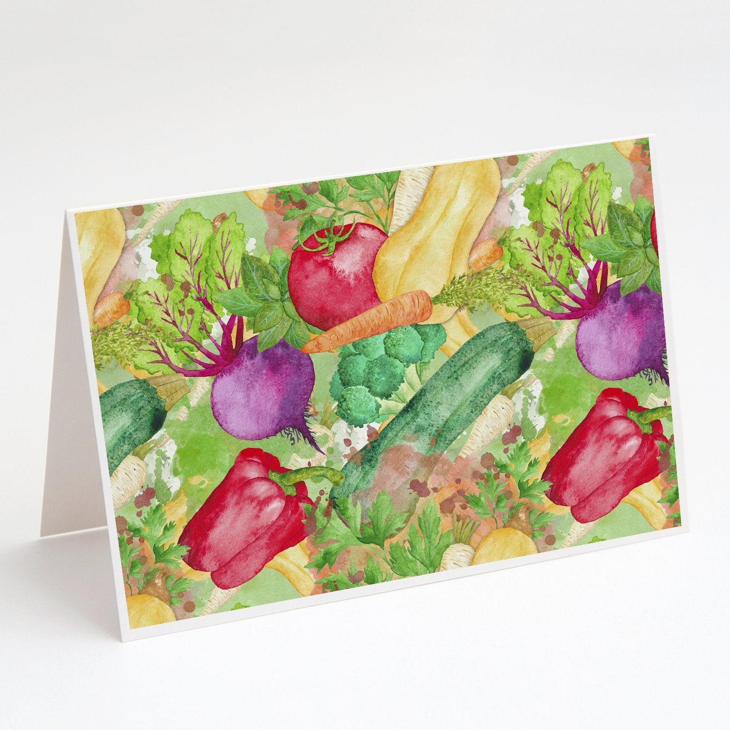 Watercolor Vegetables Farm to Table Greeting Cards Pack of 8 Blank Cards with Envelopes Whimsical A7 Size 5x7