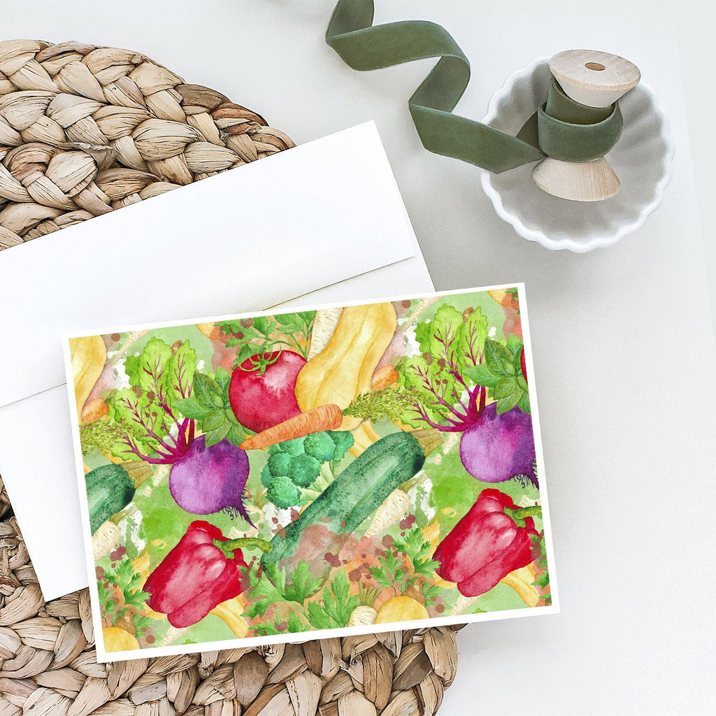Watercolor Vegetables Farm to Table Greeting Cards Pack of 8 Blank Cards with Envelopes Whimsical A7 Size 5x7