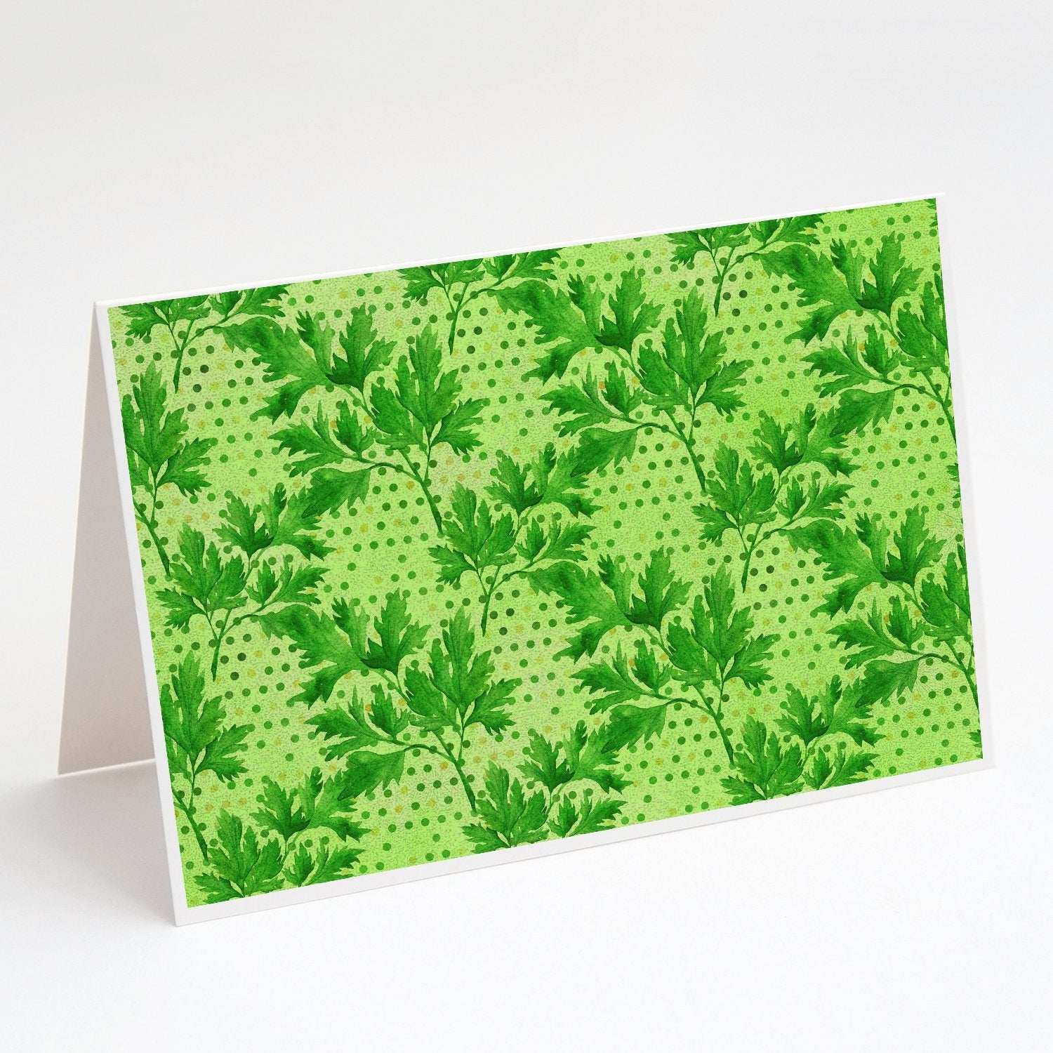 Watercolor Parsley Greeting Cards Pack of 8 Blank Cards with Envelopes Whimsical A7 Size 5x7