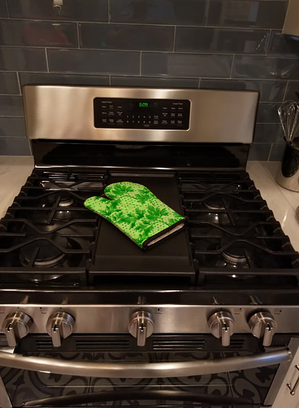 Watercolor Parsley Oven Mitt Heat Resistant Thick Oven Mitt for Hot Pans and Oven, Kitchen Mitt Protect Hands, Cooking Baking Glove