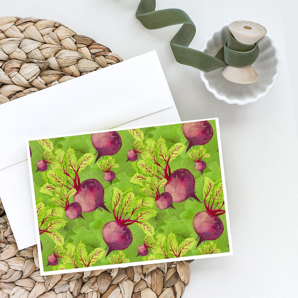 Watercolor Raddishes Greeting Cards Pack of 8 Blank Cards with Envelopes Whimsical A7 Size 5x7
