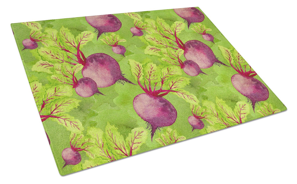Watercolor Raddishes Cutting Board Tempered Glass Kitchen Cutting Surface, Heat Resistant Chopping, Non-Slip Feet, Food Prep & Serving