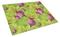 Watercolor Raddishes Cutting Board Tempered Glass Kitchen Cutting Surface, Heat Resistant Chopping, Non-Slip Feet, Food Prep & Serving