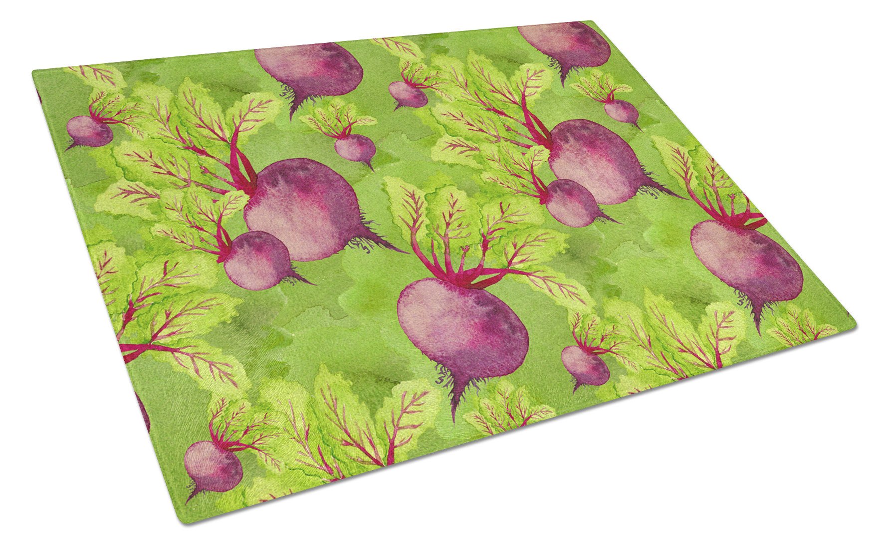 Watercolor Raddishes Cutting Board Tempered Glass Kitchen Cutting Surface, Heat Resistant Chopping, Non-Slip Feet, Food Prep & Serving