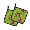 Watercolor Raddishes Pot Holder Set of 2 Heat Resistant Quilted Hot Pads 7.5 x 7.5 Inch, Insulated Kitchen Trivets for Cooking & Baking