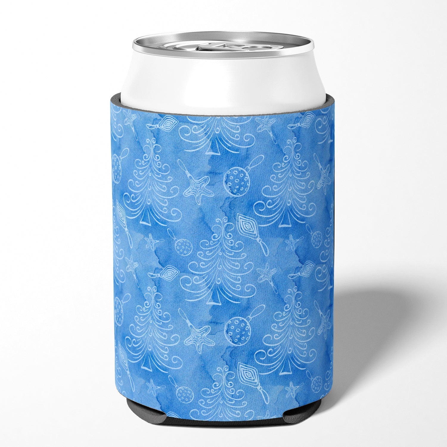 Watercolor Christmas Trees and Ornaments Can or Bottle Hugger Cooler Sleeve for Standard 12 oz Cans, Insulated Foam Beer & Soda Can Hugger Reusable