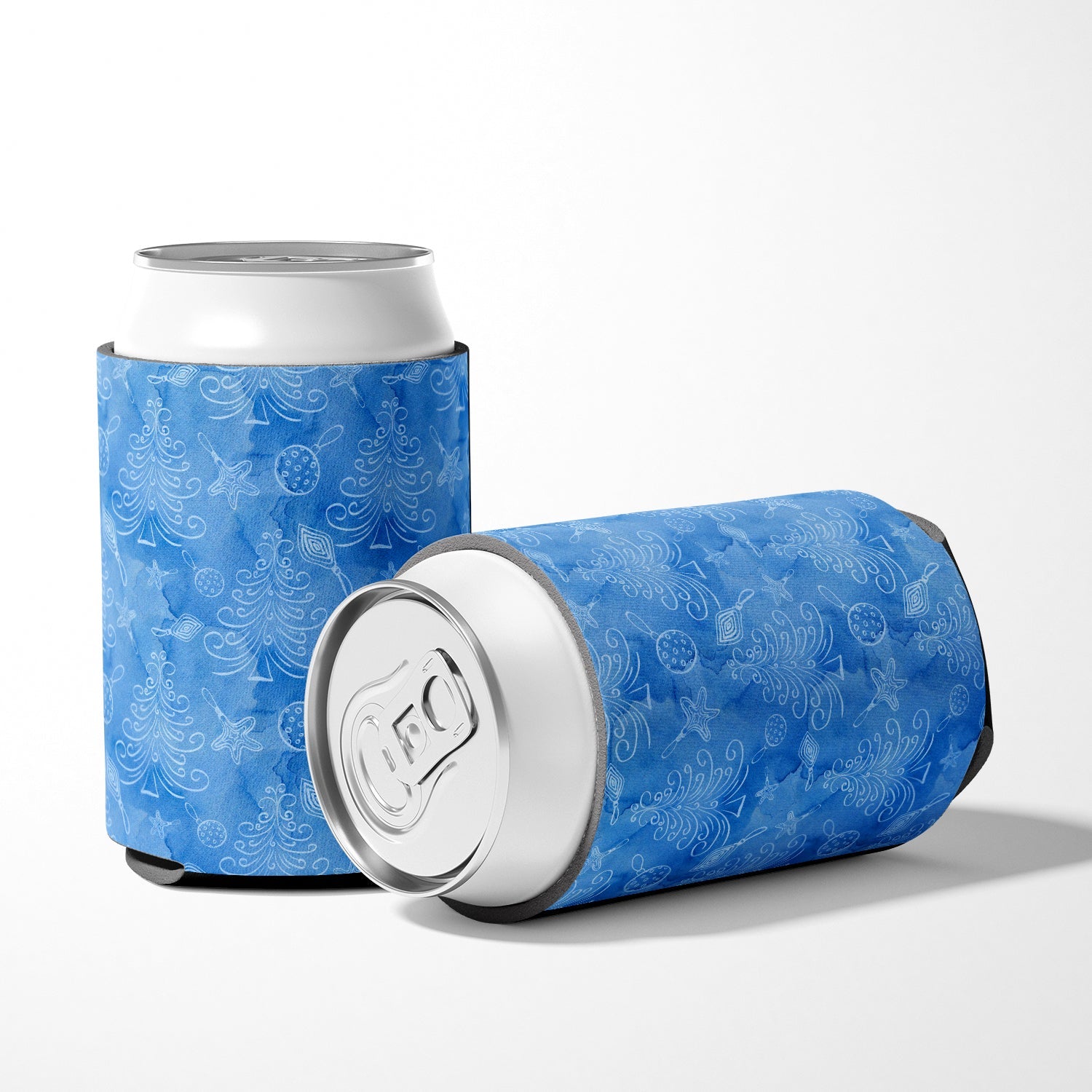 Watercolor Christmas Trees and Ornaments Can or Bottle Hugger Cooler Sleeve for Standard 12 oz Cans, Insulated Foam Beer & Soda Can Hugger Reusable
