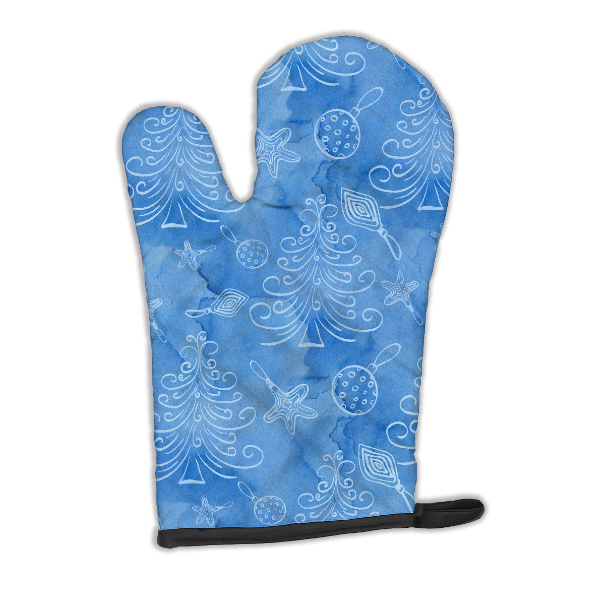 Watercolor Christmas Trees and Ornaments Oven Mitt Heat Resistant Thick Oven Mitt for Hot Pans and Oven, Kitchen Mitt Protect Hands, Cooking Baking Glove