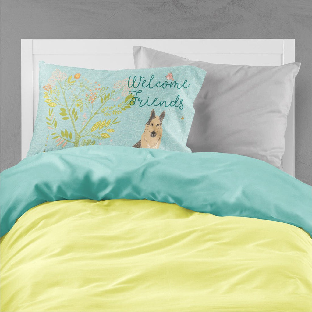 Welcome Friends German Shepherd Standard Pillowcase Lightweight Super Soft Easy Care Decorative Artwork Pillowcase, Standard