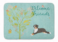 Welcome Friends Bernese Mountain Dog Memory Foam Kitchen Mat Machine Washable Anti-Fatigue Cushion Comfort Bath or Kitchen Rug