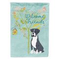 Welcome Friends Black Boxer House Flag 28x40 Porch Sleeve Pole Decorative Outside Yard Banner Artwork Wall Hanging, Polyester