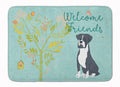 Welcome Friends Black Boxer Memory Foam Kitchen Mat Machine Washable Anti-Fatigue Cushion Comfort Bath or Kitchen Rug
