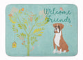 Welcome Friends Flashy Fawn Boxer Memory Foam Kitchen Mat Machine Washable Anti-Fatigue Cushion Comfort Bath or Kitchen Rug