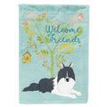 Welcome Friends Black White Collie House Flag 28x40 Porch Sleeve Pole Decorative Outside Yard Banner Artwork Wall Hanging, Polyester